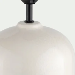 Pied de lampe électrifié en céramique D21cm - blanc