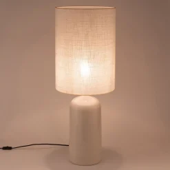 Pied de lampe électrifié en céramique D21cm - blanc