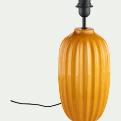 Pied de lampe électrifié en céramique D16,5cm - jaune argan