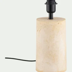 Pied de lampe électrifié en fibre de verre D14cm - beige