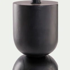 Pied de lampe électrifié en bois de manguier H55cm - noir