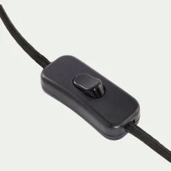 Pied de lampe électrifié en bois de manguier H55cm - noir