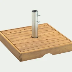 Pied de parasol carré en acacia 33kg - naturel