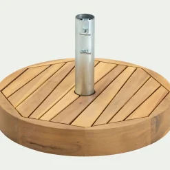 Pied de parasol rond en acacia 27kg - naturel