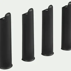 Pieds de sommier cadre à lattes noirs H22cm - Jeu de 4