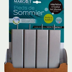 Pieds de sommier imitation métal H20 cm - jeu de 4