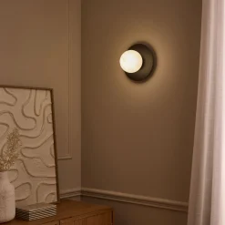 Plafonnier électrifié en acier D25cm - noir