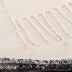 Plaid à carreaux en acrylique 130x170cm - noir et blanc