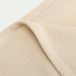 Plaid à franges en coton - beige 130x170cm