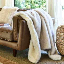 Plaid imitation fourrure 130x170cm - beige