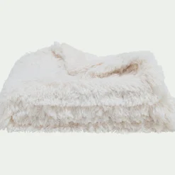 Plaid imitation fourrure - blanc 130x170cm