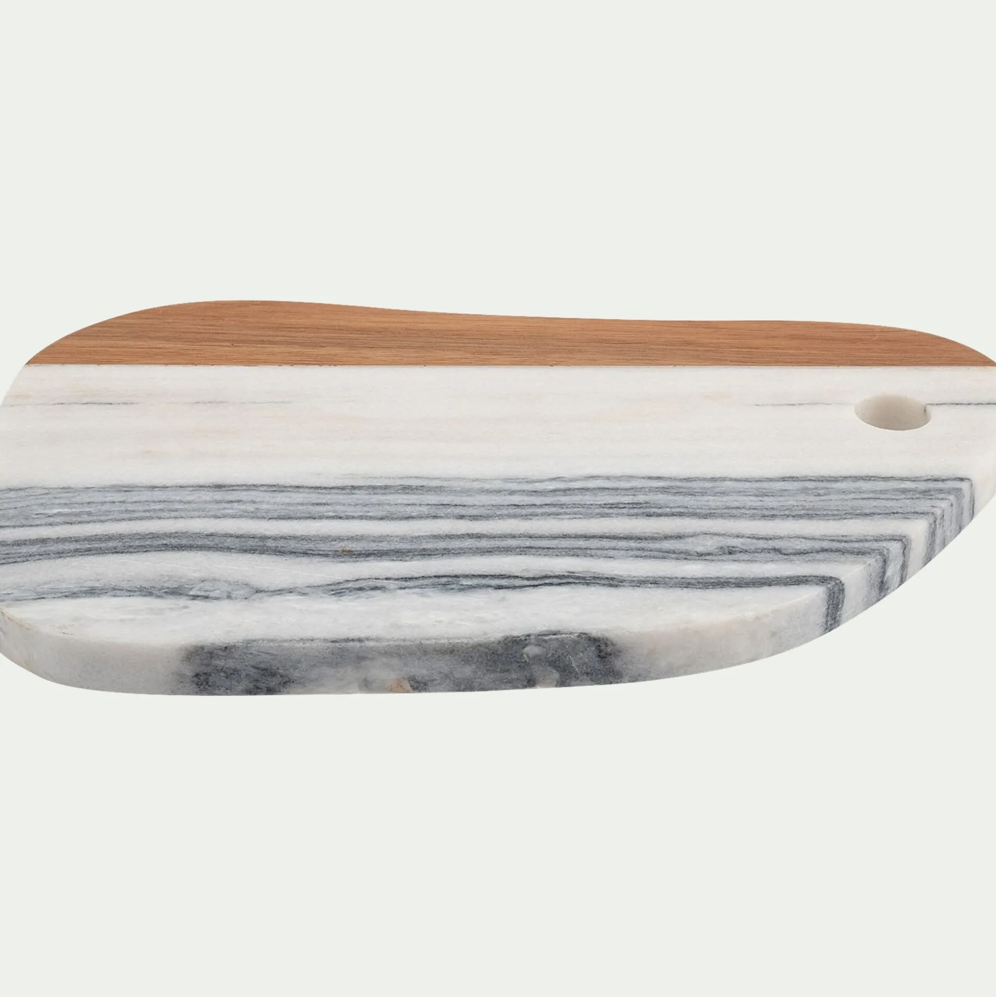 Planche à découper en marbre et acacia - blanc