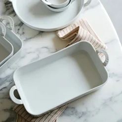 Plat à lasagnes en porcelaine - blanc