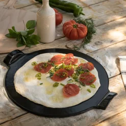 Plat à pizza en céramique - noir