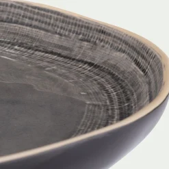 Plat de présentation en grès D34,2cm - bleu