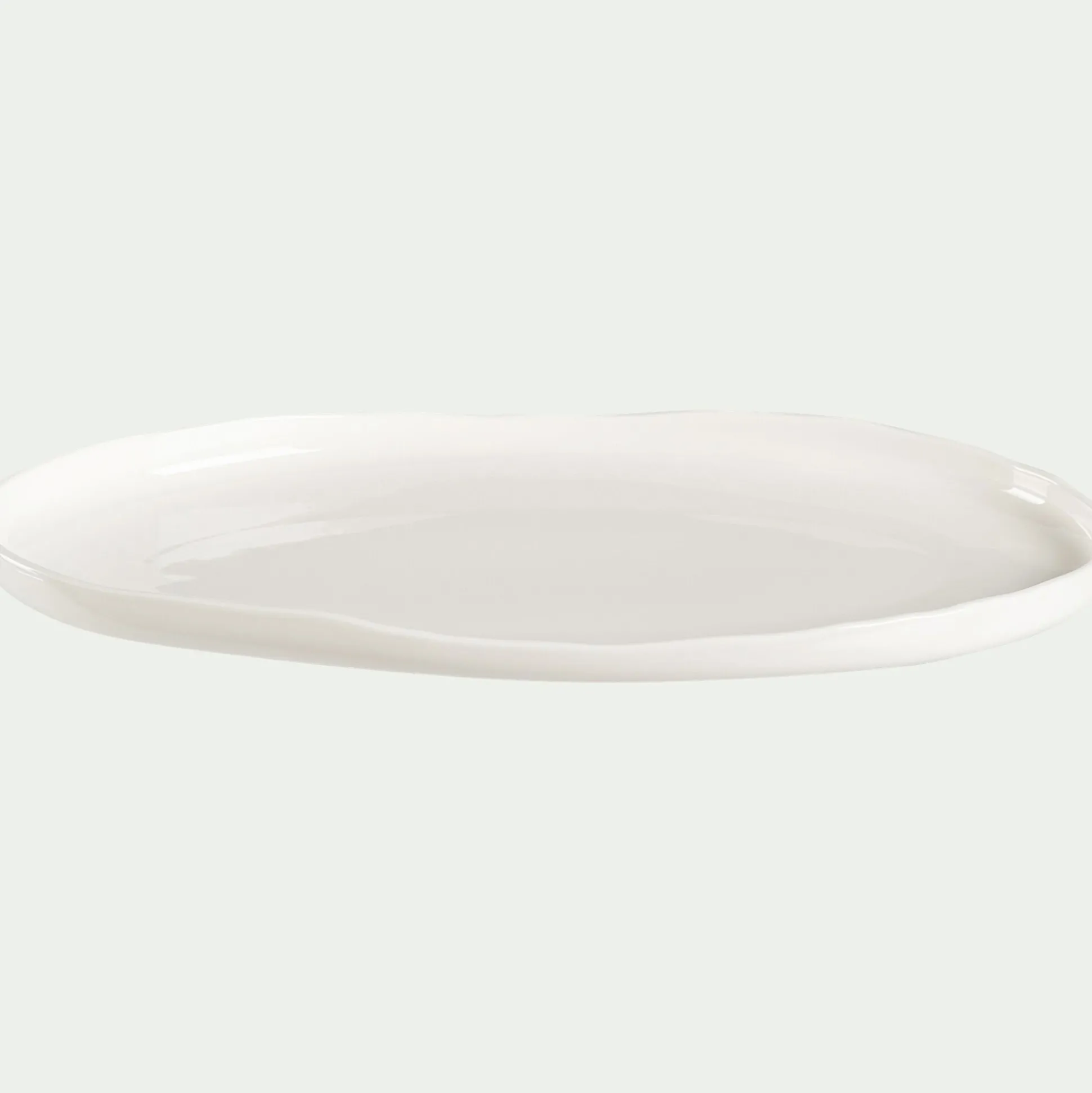 Plat de présentation en porcelaine L37cm - blanc