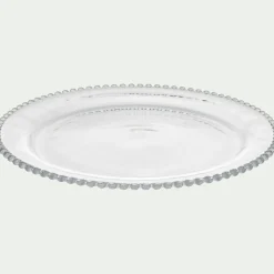Plat de présentation en verre D34cm - transparent