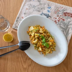 Plat de présentation ovale en porcelaine qualité hôtelière L33cm - blanc