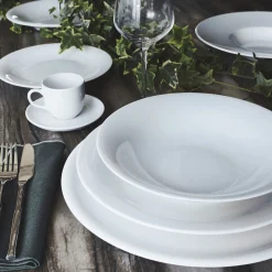 Plat de présentation ovale en porcelaine qualité hôtelière L33cm - blanc