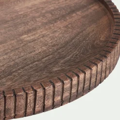 Plat de présentation sur pied en bois de manguier D32cm - naturel