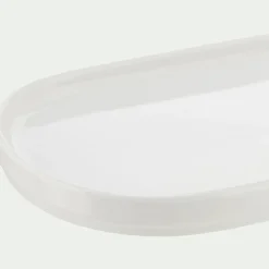 Plat ovale en porcelaine L33cm - blanc