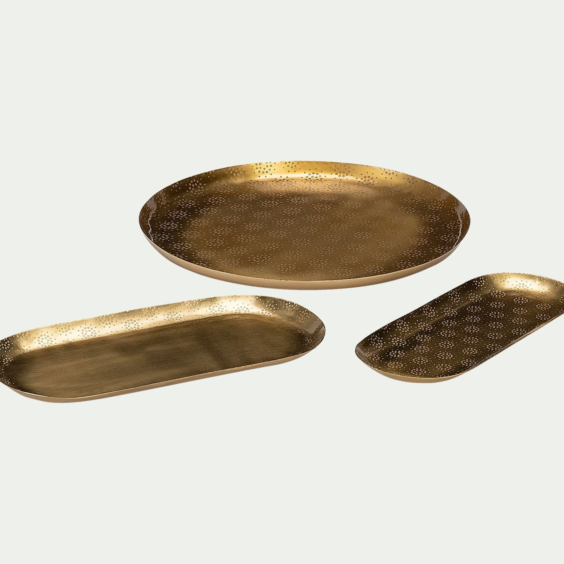 Plateau décoratif ovale en fer L24cm - cuivré