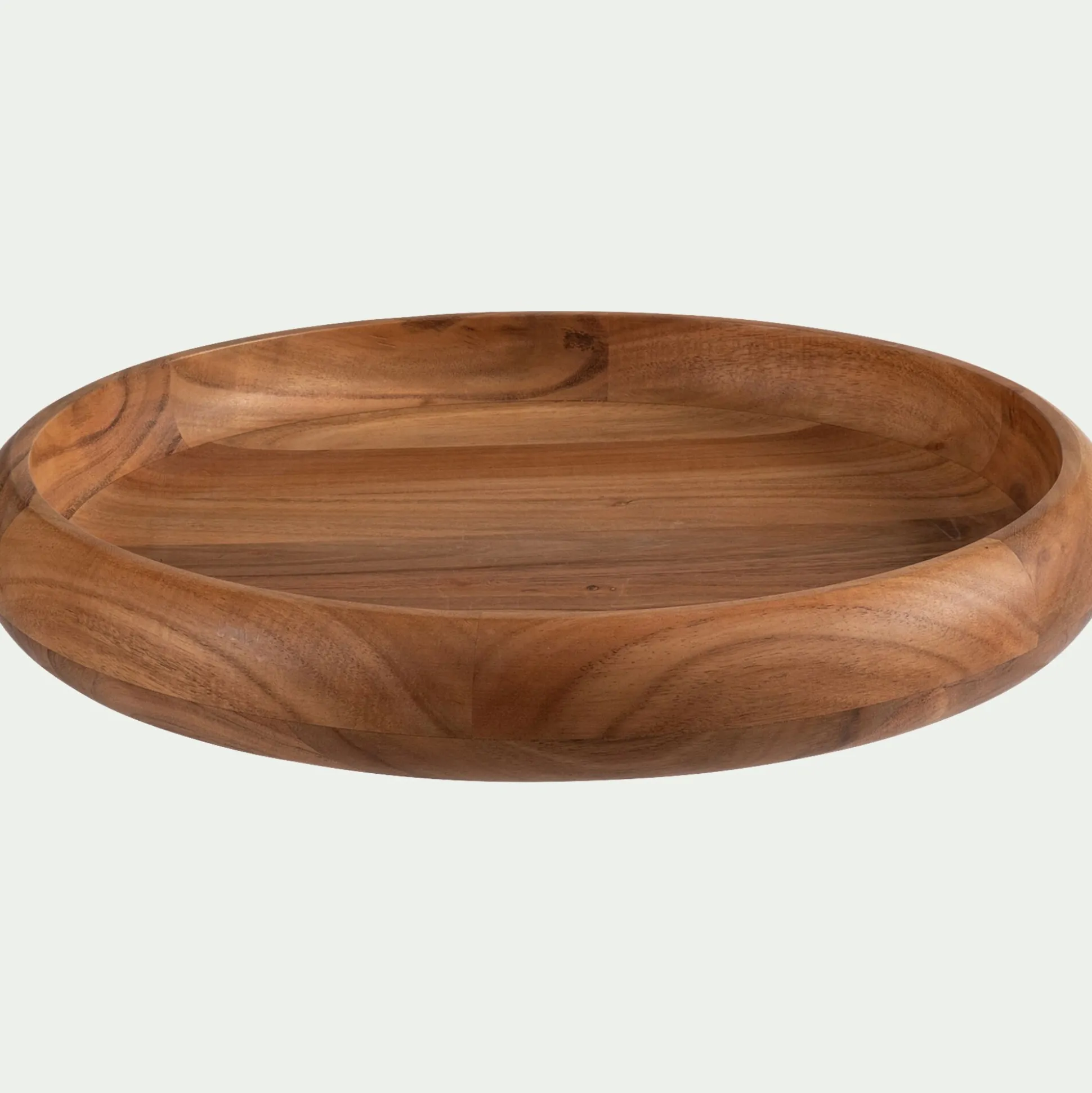 Plateau décoratif rond en bois d'acacia D45,5cm - naturel
