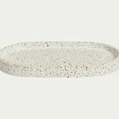 Plateau en terrazzo L23cm - blanc