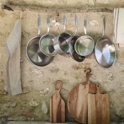 Poêle en inox D24cm - argenté métallisé