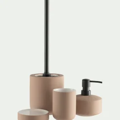 Porte brosse à dent en grès - rose