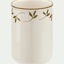 Porte brosse à dents en grès - blanc