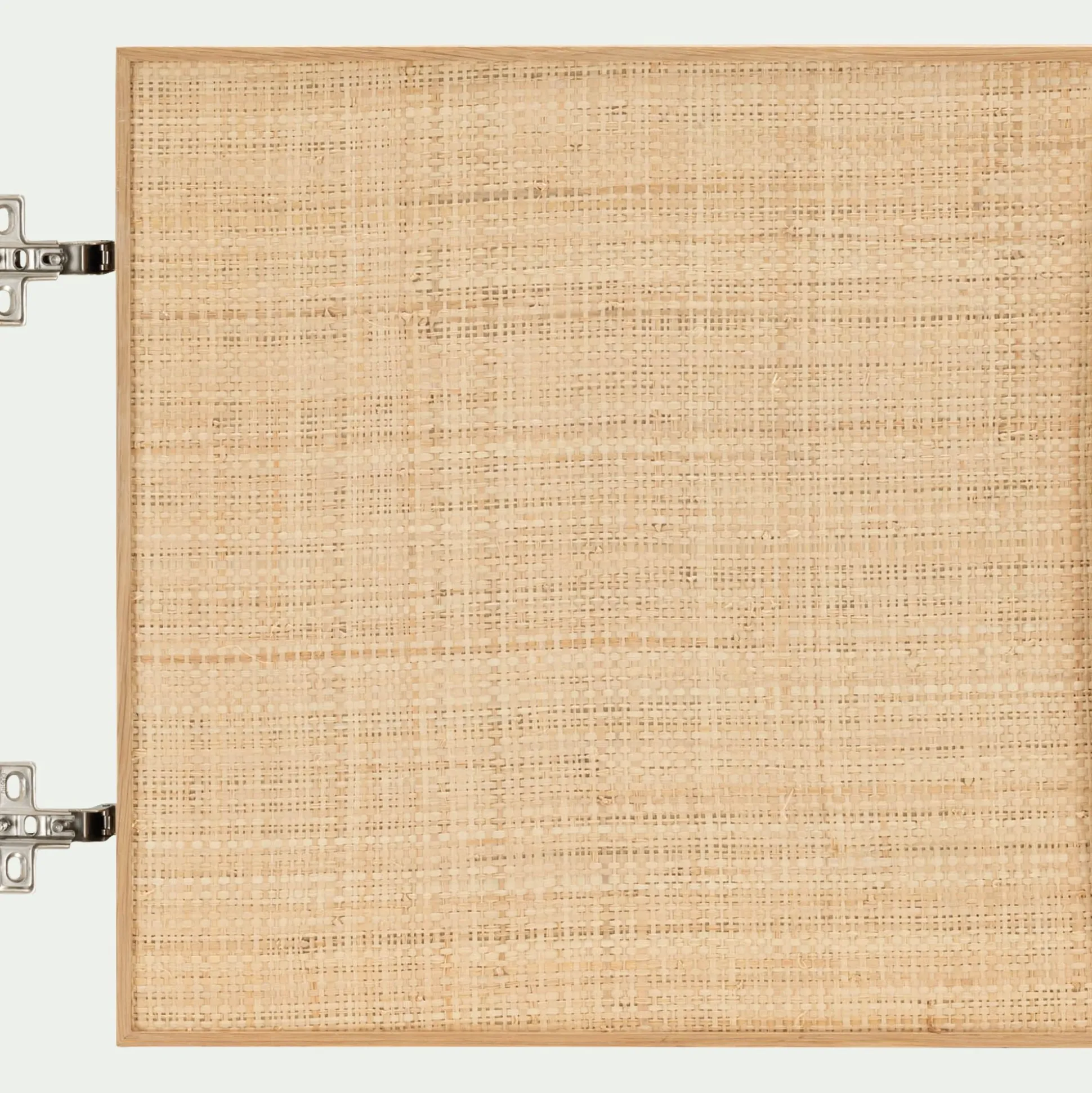 Porte en chêne et raphia avec fond - bois clair