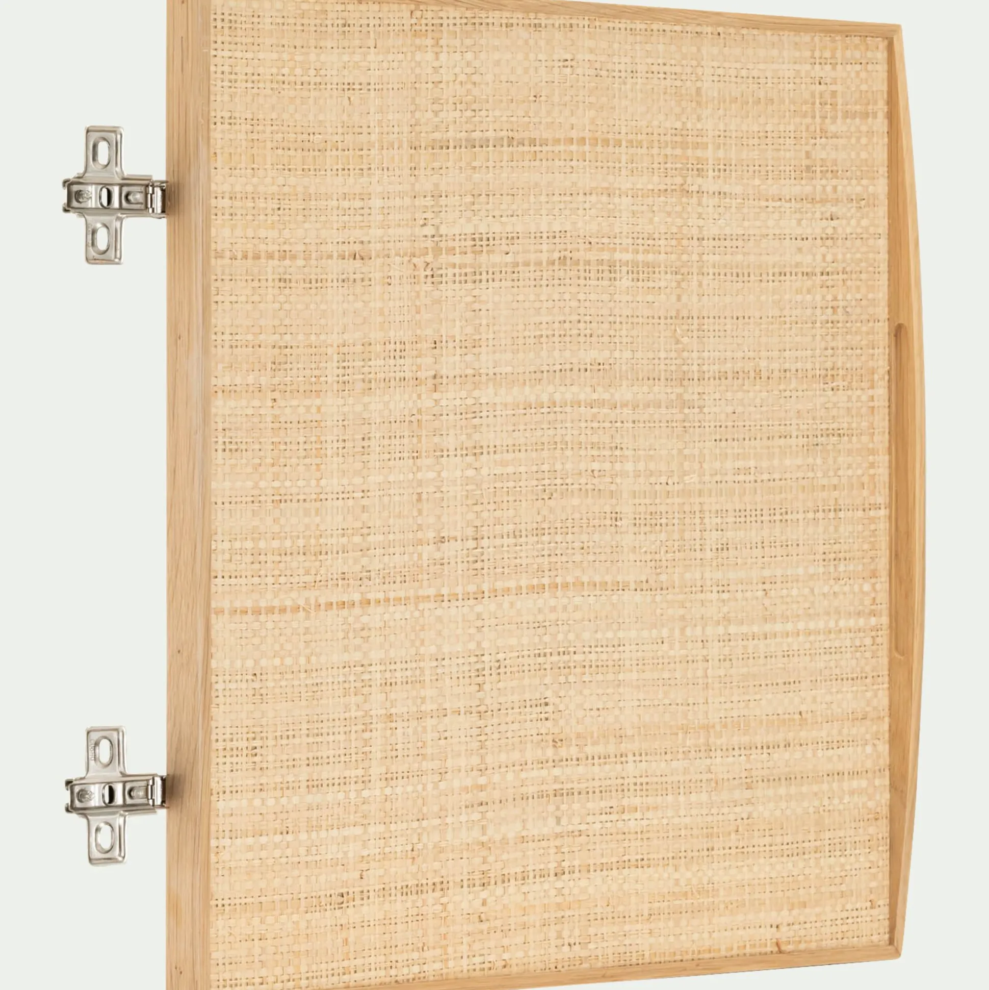 Porte en chêne et raphia avec fond - bois clair