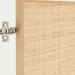 Porte en chêne et raphia avec fond - bois clair