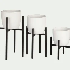 Porte-plante en métal noir H35xD20,5cm