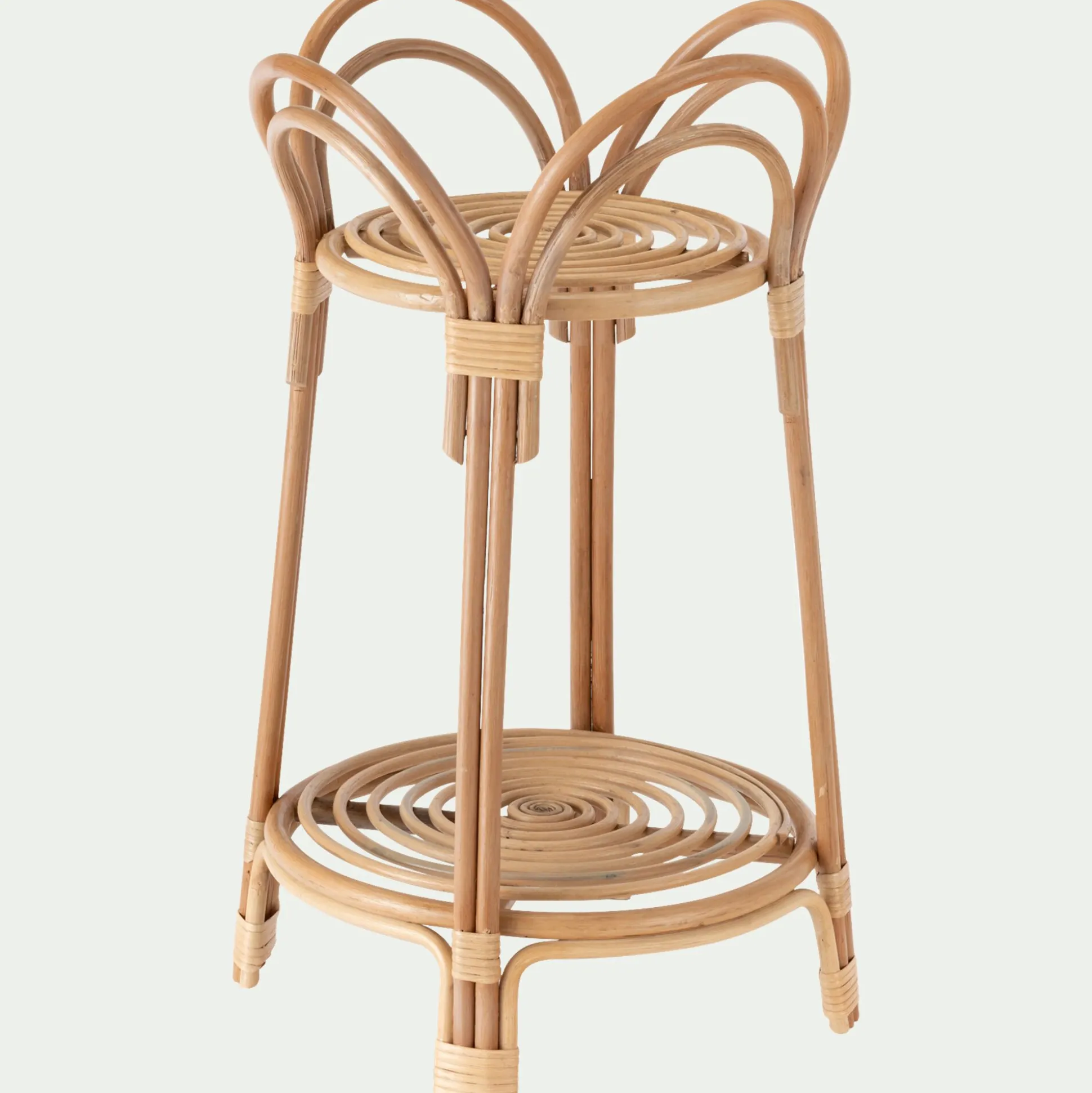 Porte-plante rond en rotin - naturel