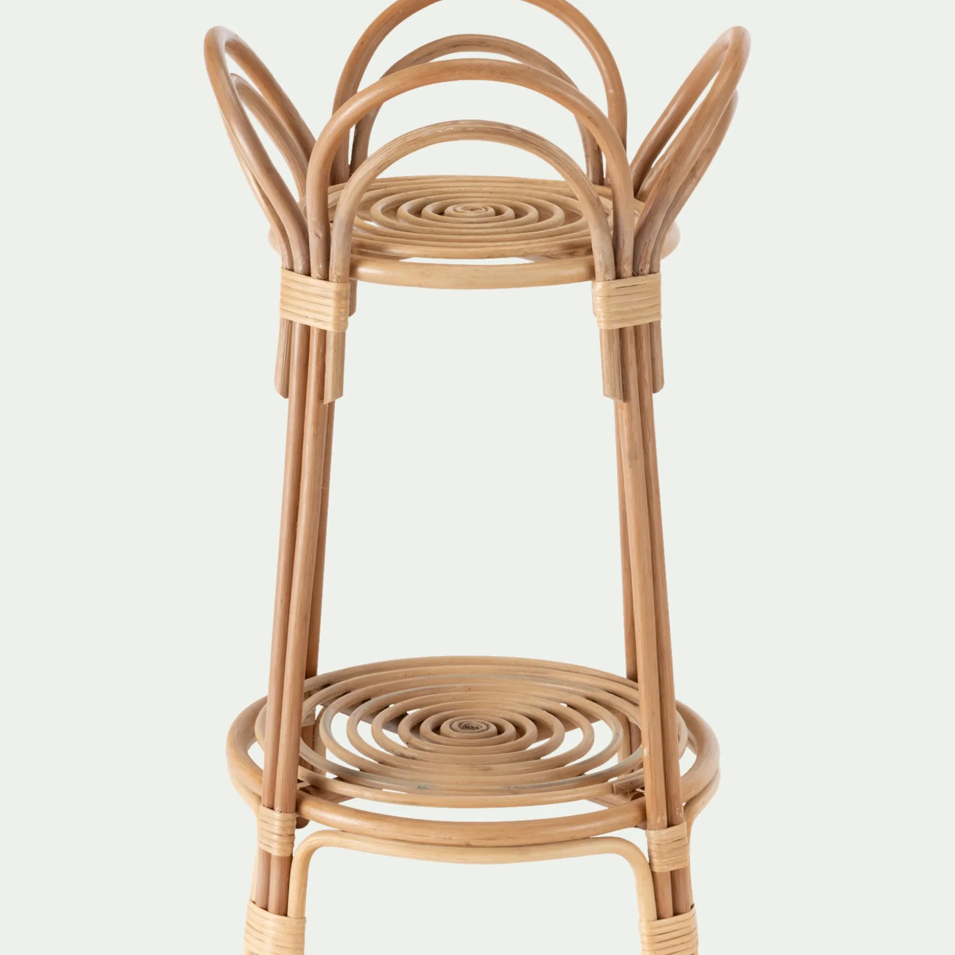 Porte-plante rond en rotin - naturel