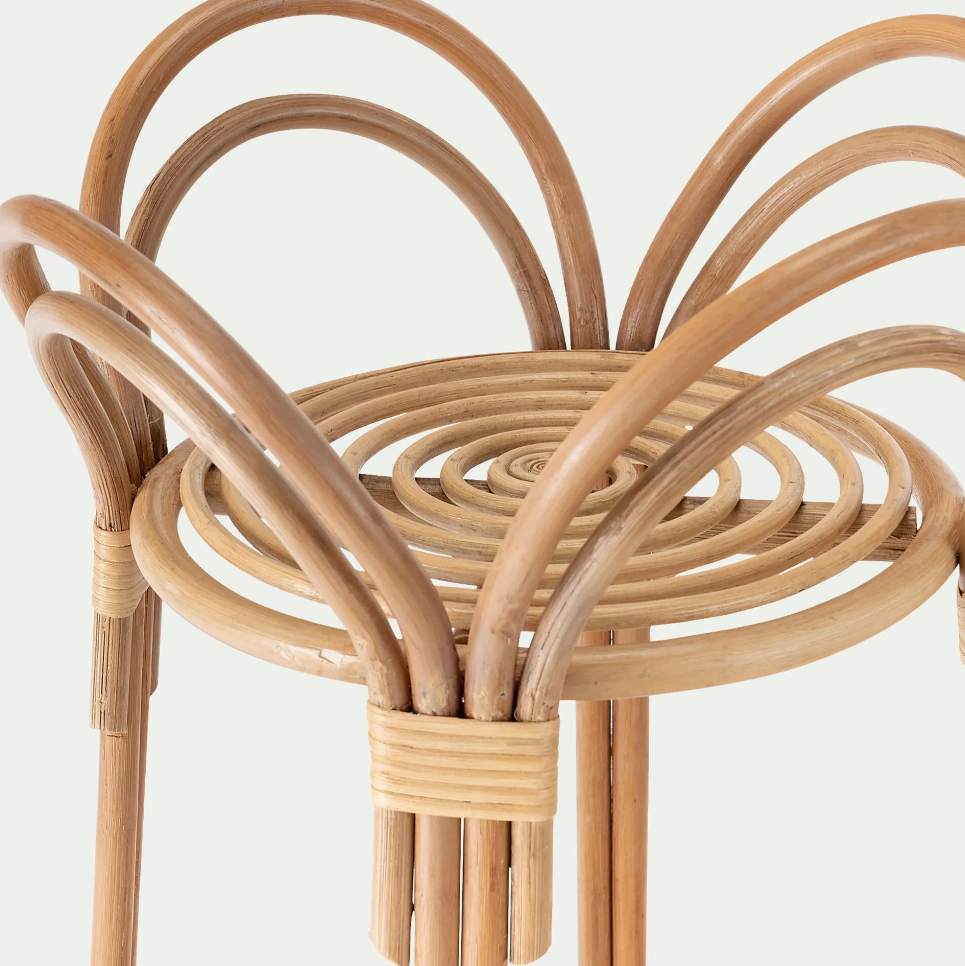 Porte-plante rond en rotin - naturel