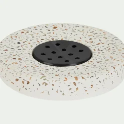 Porte-savon en terrazzo D11cm - blanc