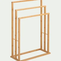 Porte-serviette triple en bambou - naturel H82cm