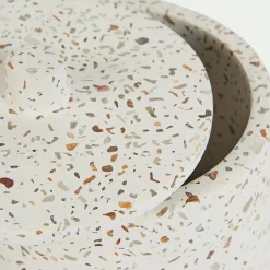 Pot à coton en terrazzo H12,5cm - blanc