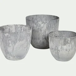 Pot à réserve d'eau H33cm - gris