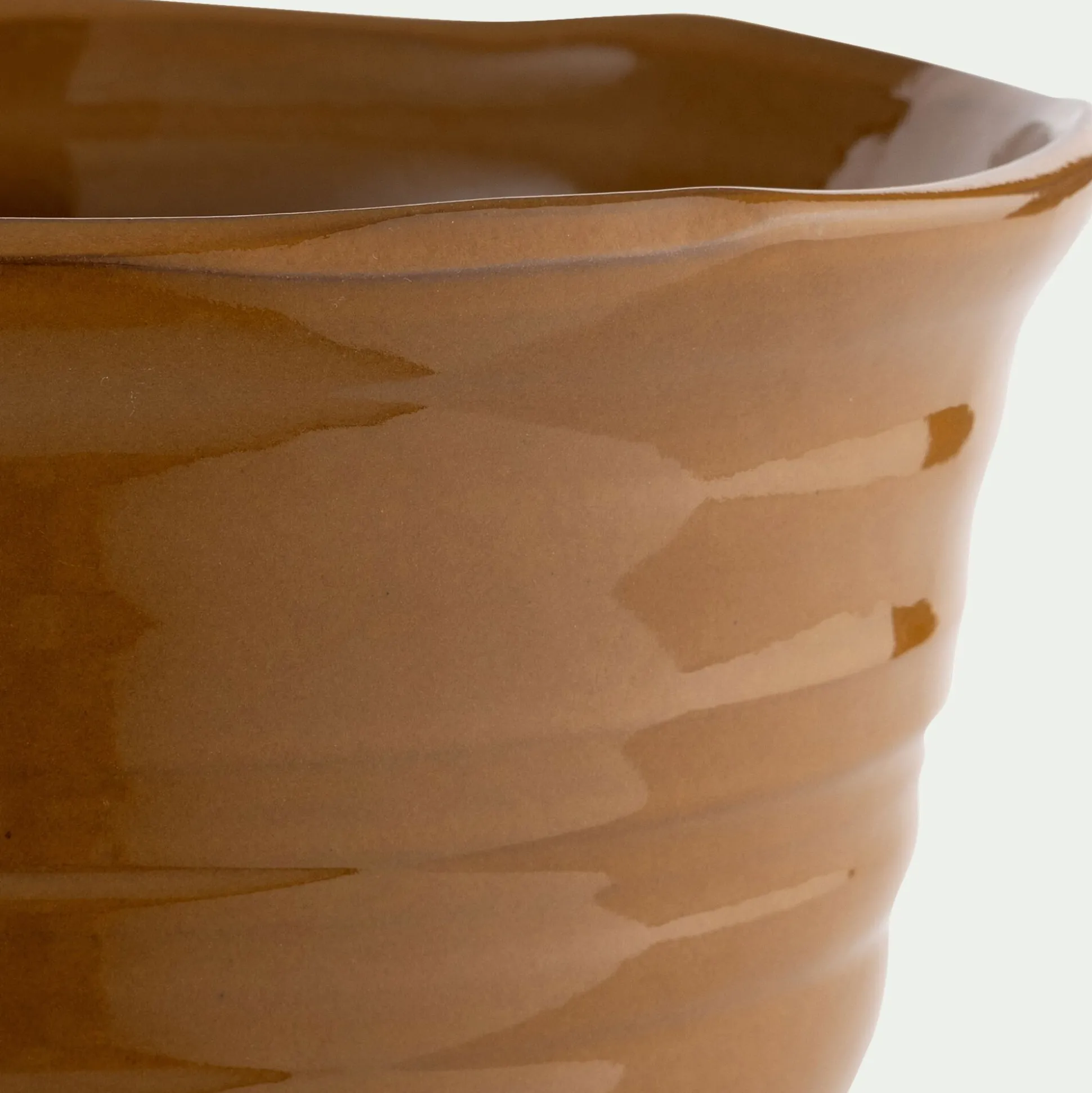 Pot bicolore en terre cuite D29cm - jaune