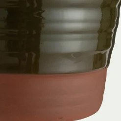 Pot bicolore en terre cuite D29cm - vert