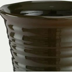 Pot bicolore en terre cuite D29cm - vert