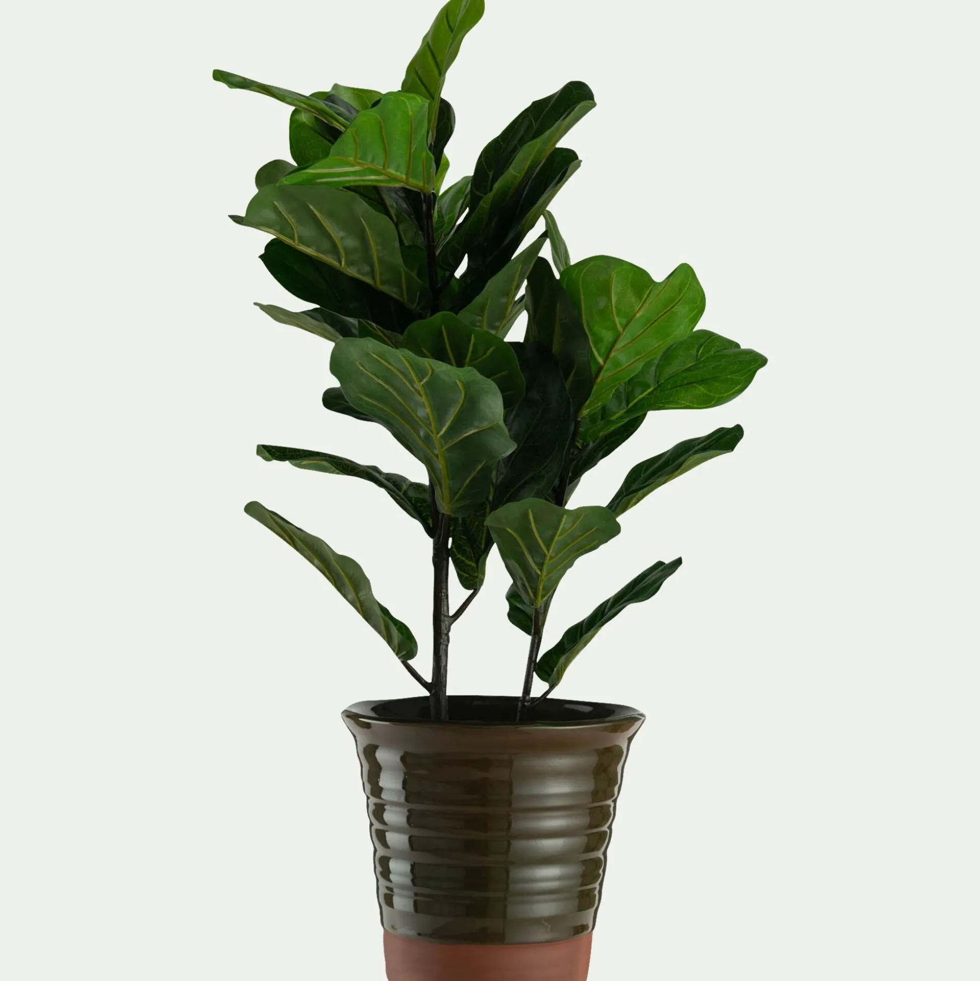 Pot bicolore en terre cuite D29cm - vert