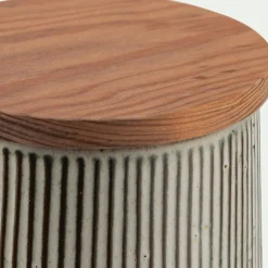 Pot en grès réactif D11,5cm - marron écorce