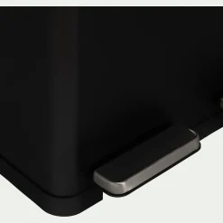 Poubelle de tri double en plastique 2x30L - noir