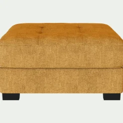 Pouf avec coffre en tissu Monclar - jaune argan