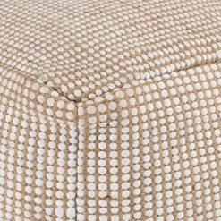 Pouf carré en coton et jute - naturel L45xl45xH40cm